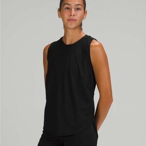 Lululemon High Neck Split Hem Run Tank Black - PTP 17”
